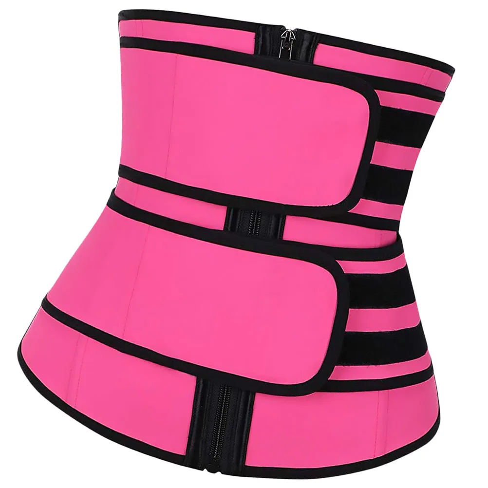 

Tummy Control Body Suits for Women Shaper Fitness Bodysuit Pink Double Belt Corset