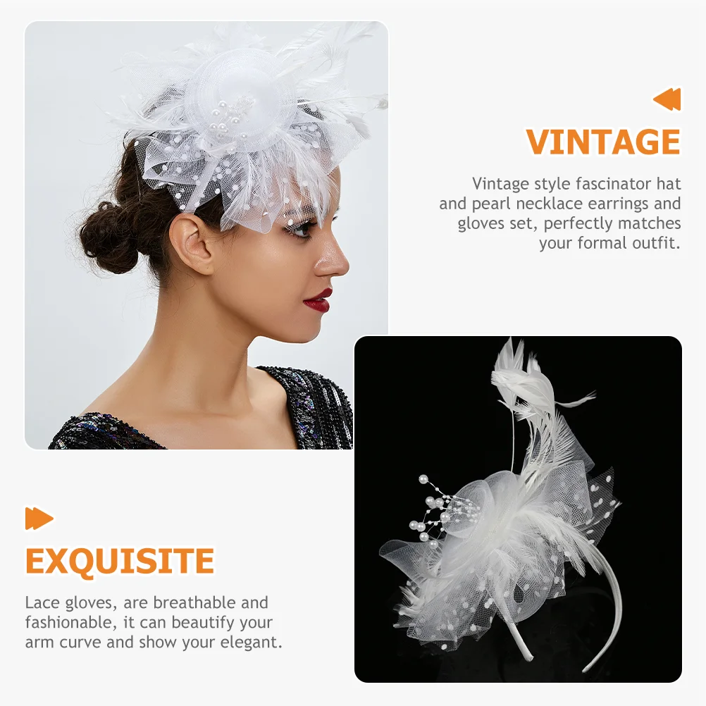 Cocktail Party Hat Necklaces Fascinator Tea for Women Charming Zinc Alloy Hair Accessories Fascinators Bride Hats