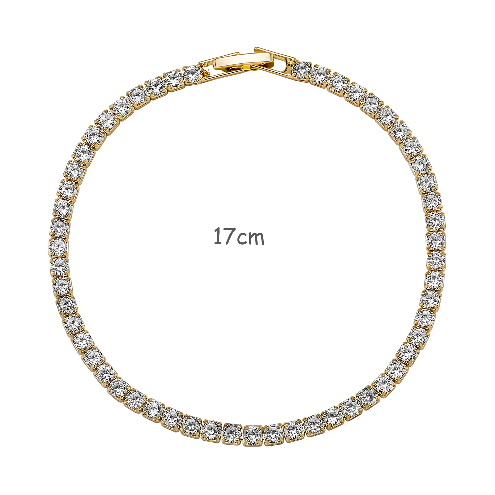 Luxury Classic Full of Rhinestones 18K Gold Plated Bracelets For Women Sparkling Simple Zircon Bracelets Jewelry Birthday Gifts