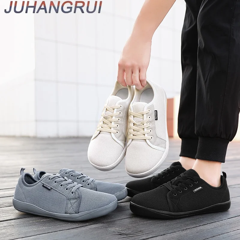 Scarpe da uomo a punta larga a piedi nudi Scarpe da passeggio in mesh traspirante Sneakers casual leggere Appartamenti comodi Suola morbida a caduta zero