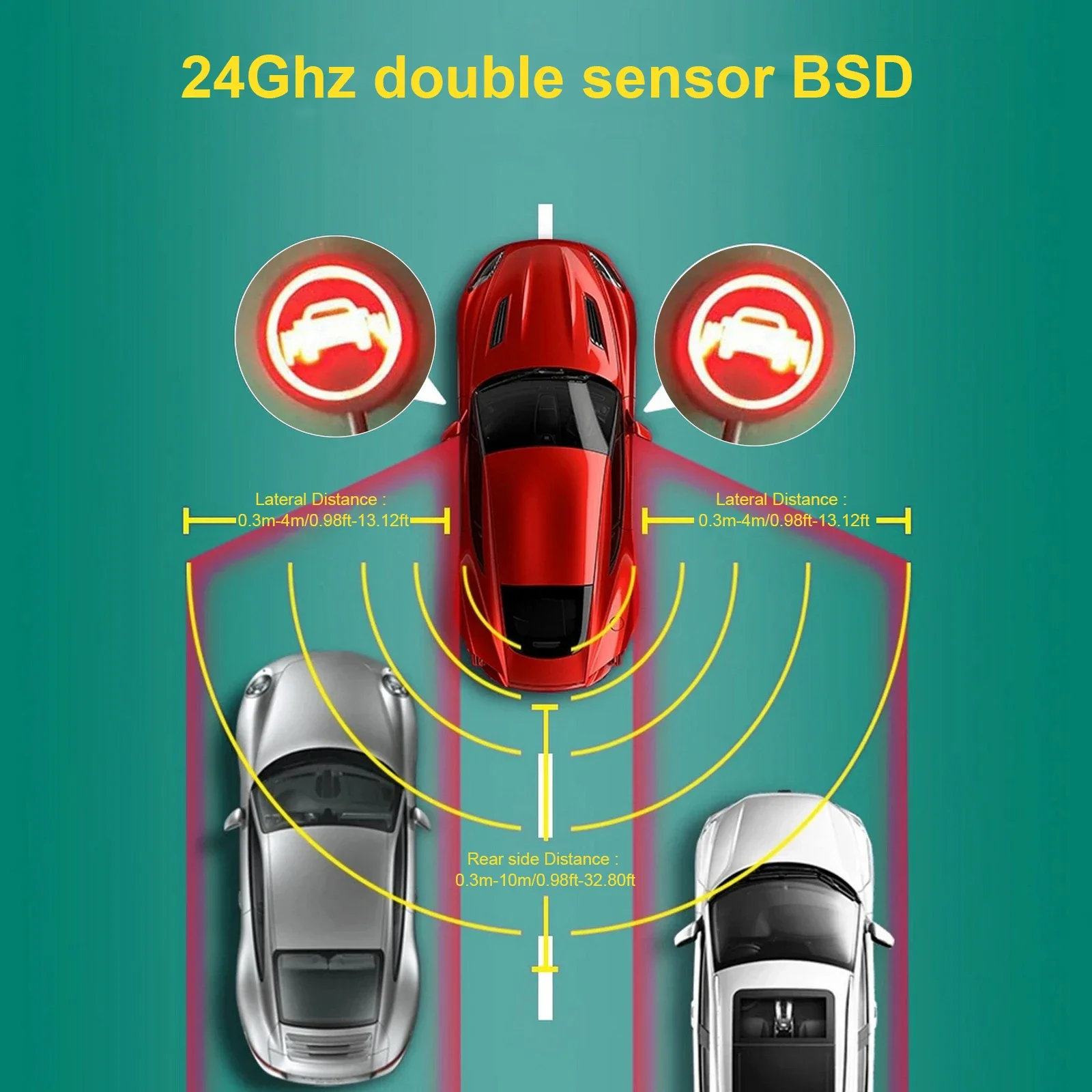 

Universal 24Ghz Millimeter Wave Radar BSD Blind Spot Detection System Change Lane Safer BSM Blind Spot Monitoring Assist Drive