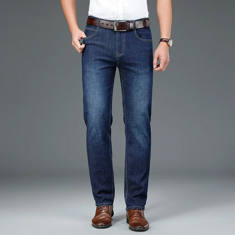 

BROWON 2025 Summer Retro Classic Business Men Jeans Pants Casual Stretch Luxury Jeans Men‘s Denim Pant Pantalon Homme