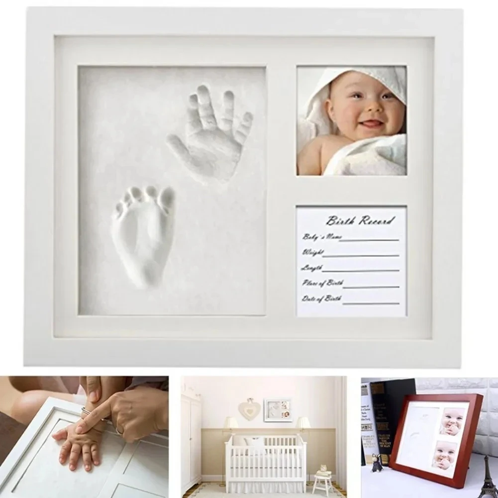 Newborn Baby Handprint Footprint Kit Casting Infant Baby Shower Non-toxic Souvenirs Gift Imprint DIY Soft Clay Inkpad for Kids