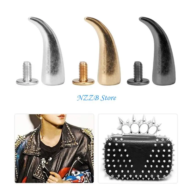 

T21F Pack of 100 Fashion Spikes Leathercraft Rivets Belt Collar Studs for Punk and Gothic Clothing and Accessories