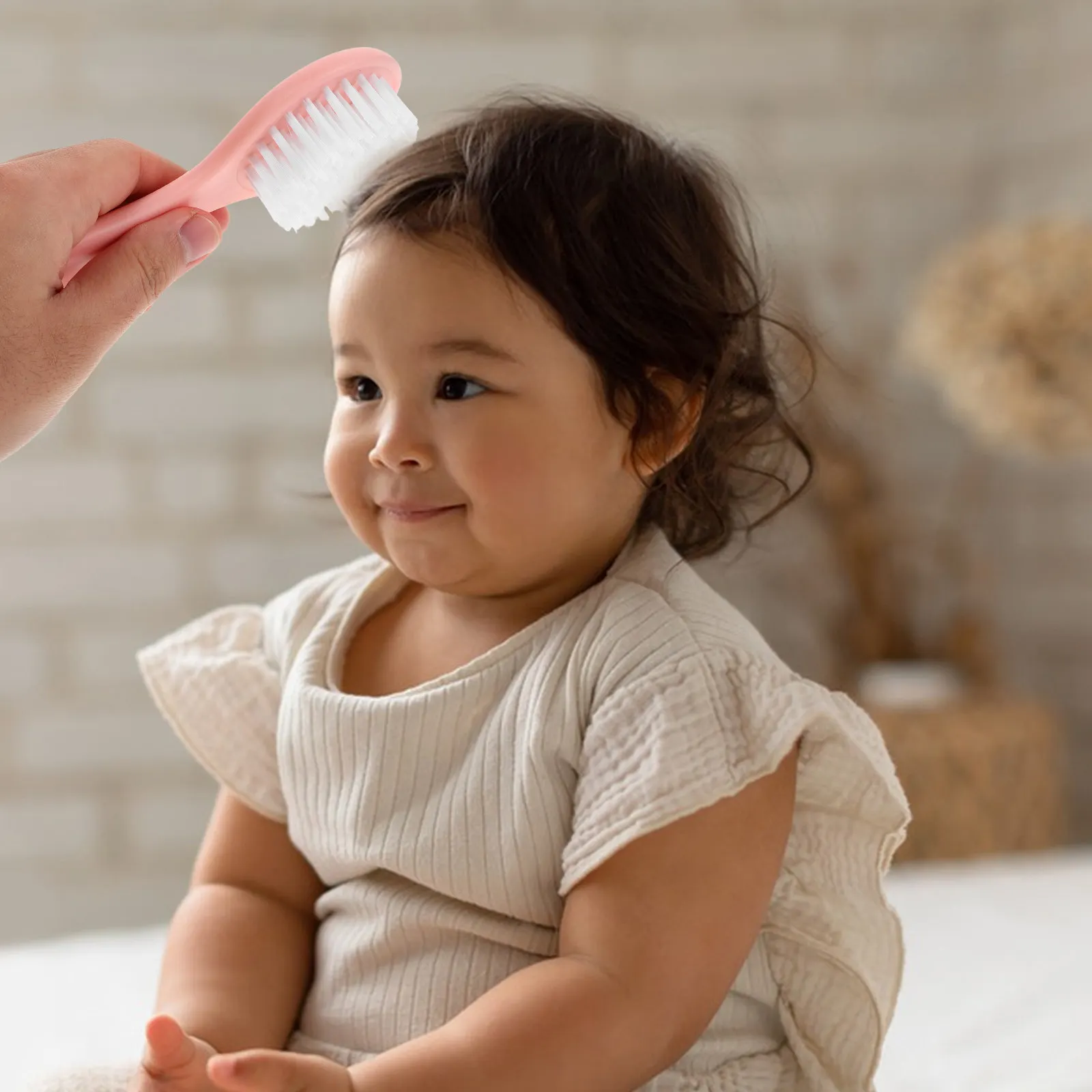 1Set Baby Brush and Comb Set Newborn Toddler Gentle Hair Brush Scalp Massager Dandruff Removal Safe Nylon Grooming Kit