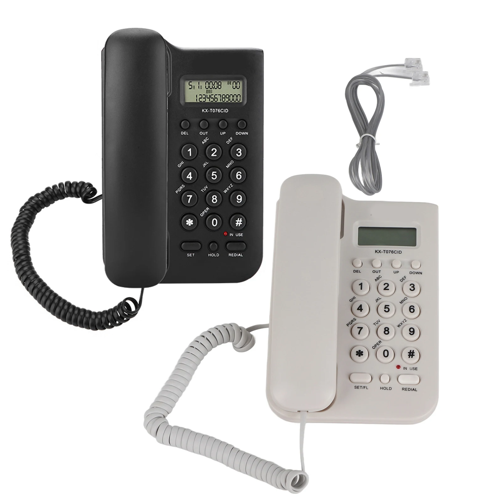 Universal Wired Desktop Wall Phone with Caller ID Durable ABS Plastic for Home Hotel Office Landline Telephone Stable Connection
