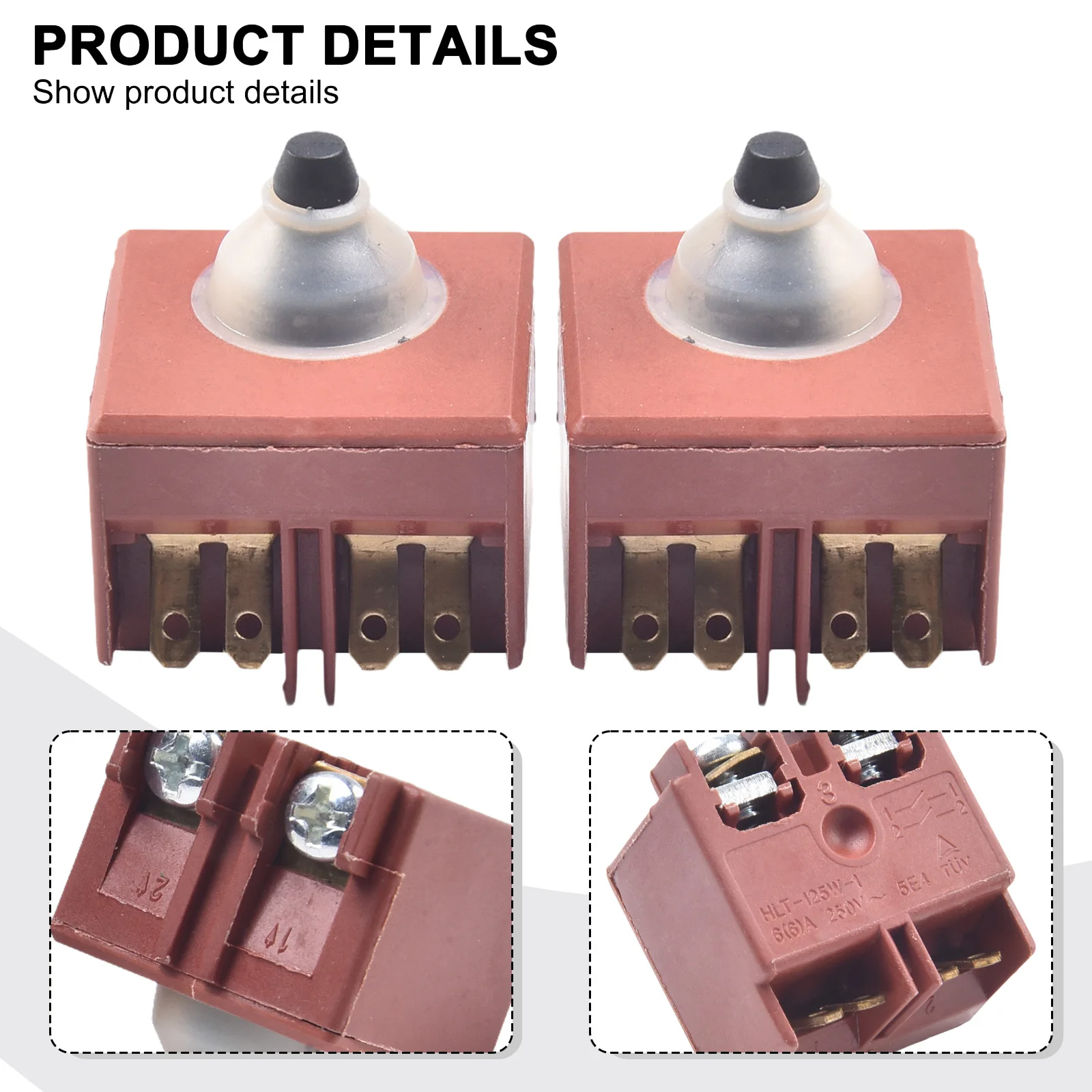 Angle Grinder Switch Replacement Parts Push Button Switches 650560-8 Replaces GA5030 GA4530 9557NB 9555NB 9554HN 9558PB