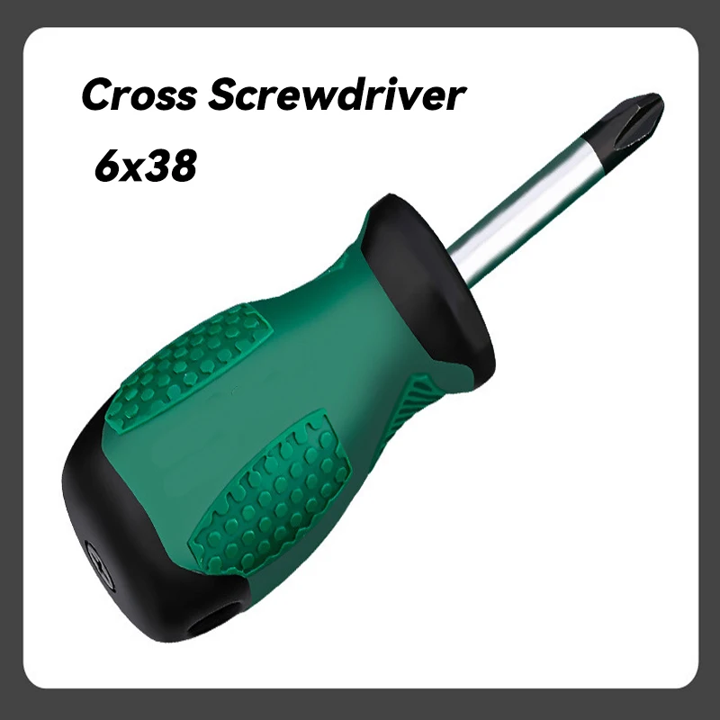 Mini Cross-shaped Multifunctional Screwdriver with Magnetic Matching Screw Practical Slotted for Cross 6x38 Hand Tools