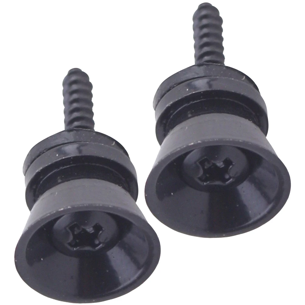 

2 Pcs Guitar Strap End Pins Locking Bass Buttons Ukulele System Locks Metal Man