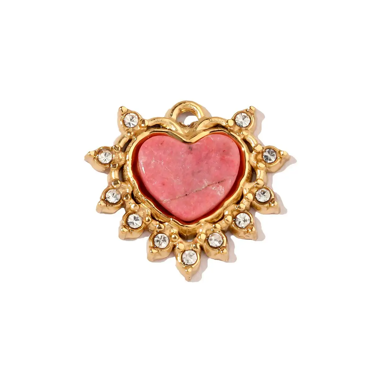 3 قطعة/الوحدة الفولاذ المقاوم للصدأ الشمس القلب سحر المعلقات الحجر الطبيعي DIY بها بنفسك صنع سوار قلادة المجوهرات