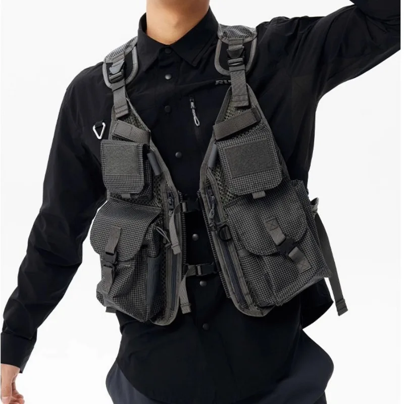 Outdoor Tactical Fishing Vest Men Women Multi Pocket Multifunctional Fly Fishing Jacket Casual Camping Hiking Angling Gear view 4