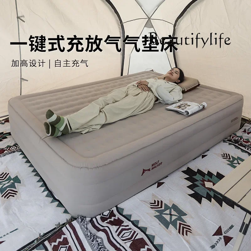 Outdoor Inflatable Mattress Camping Tent Sponge Household Portable Thickened Double Moisture-proof Air Bed