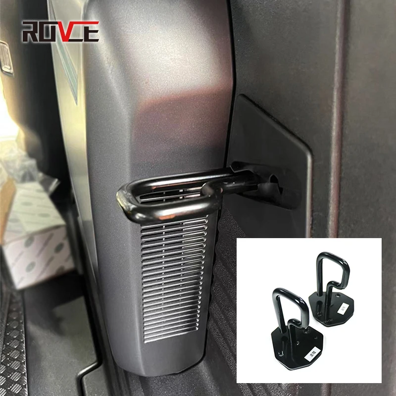 ROVCE 2pcs Rear Seat Adjustment Bracket For Land Rover Defender 2020-2023 110 130 Aluminum Alloy Black Auto Modified Accessories