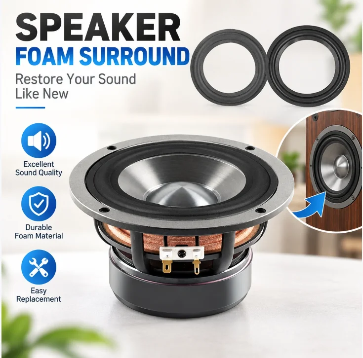 Elastic Rubber Edge for Speaker Repair Soft Surround 3/4/5/6/6.5/8/10/12 Inch Diameter Woofer Repair Part