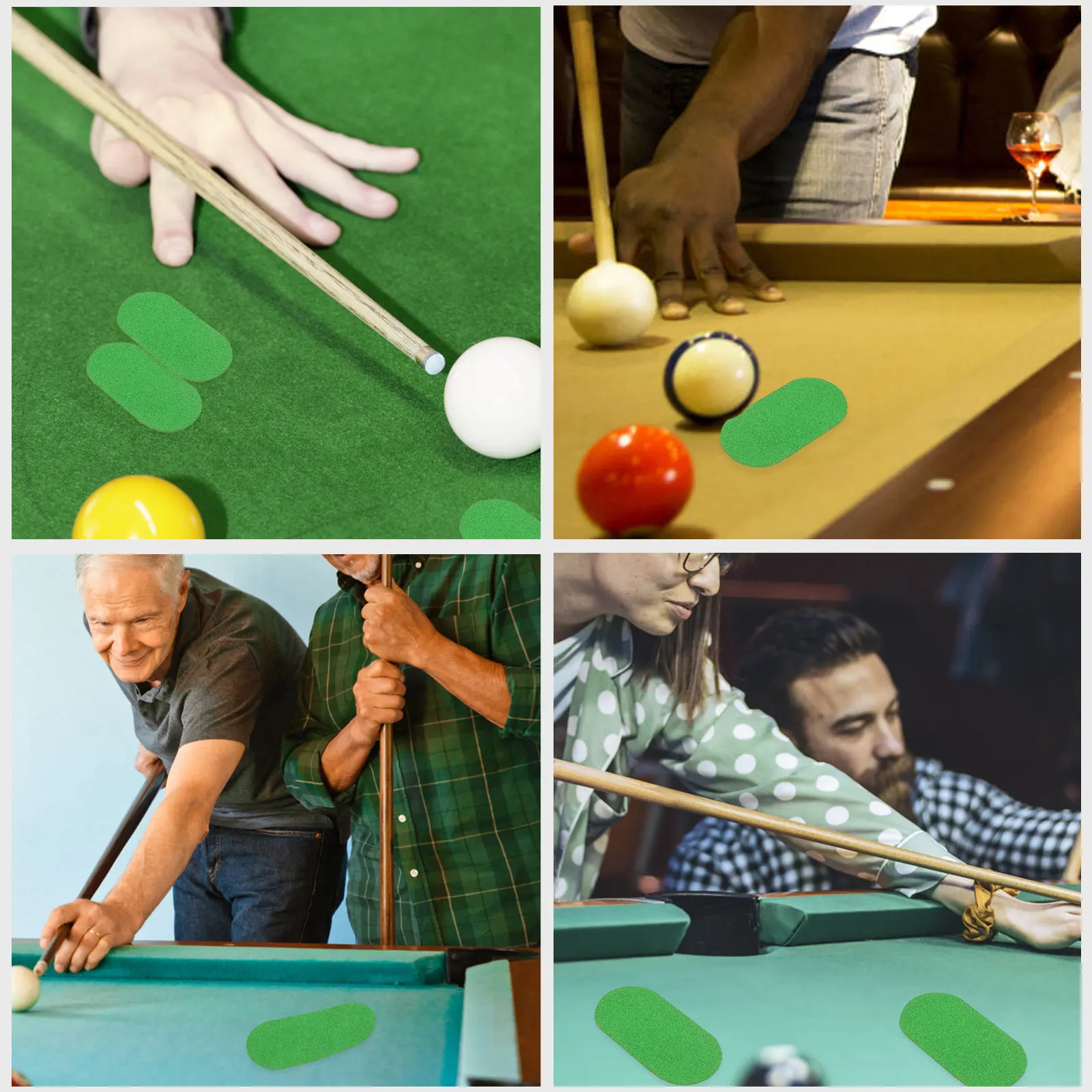 

1 Sheet Green Billiard Table Mending Patch Compact Self-Adhesive Design for Fast Tablecloth Repair Pool Table Marking Sticker