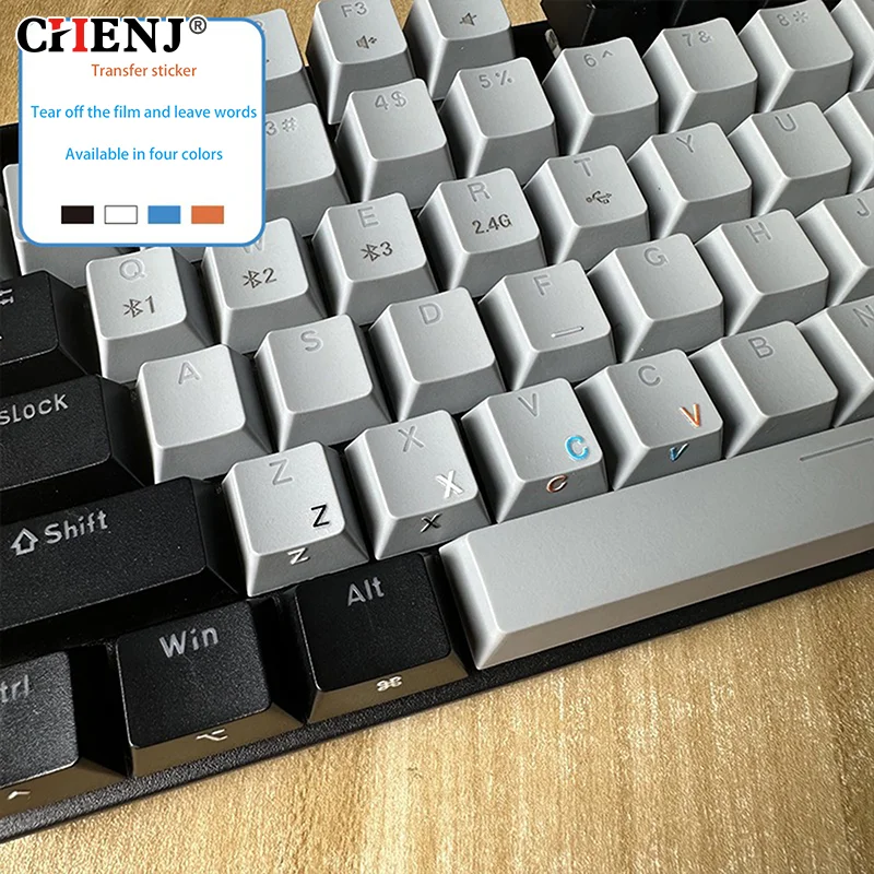 ✉German Tear-Off Film Keyboard Sticker With Tweezers Desktop Laptop Key Sticker Single Film Universal Transparent Sticker
