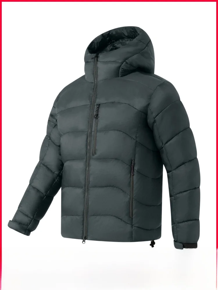 

Warm Windproof Cotton Jaet for Men And Women Outdoor Sports Hooded Coat Youth Faionable Long Sve Zipper Closure