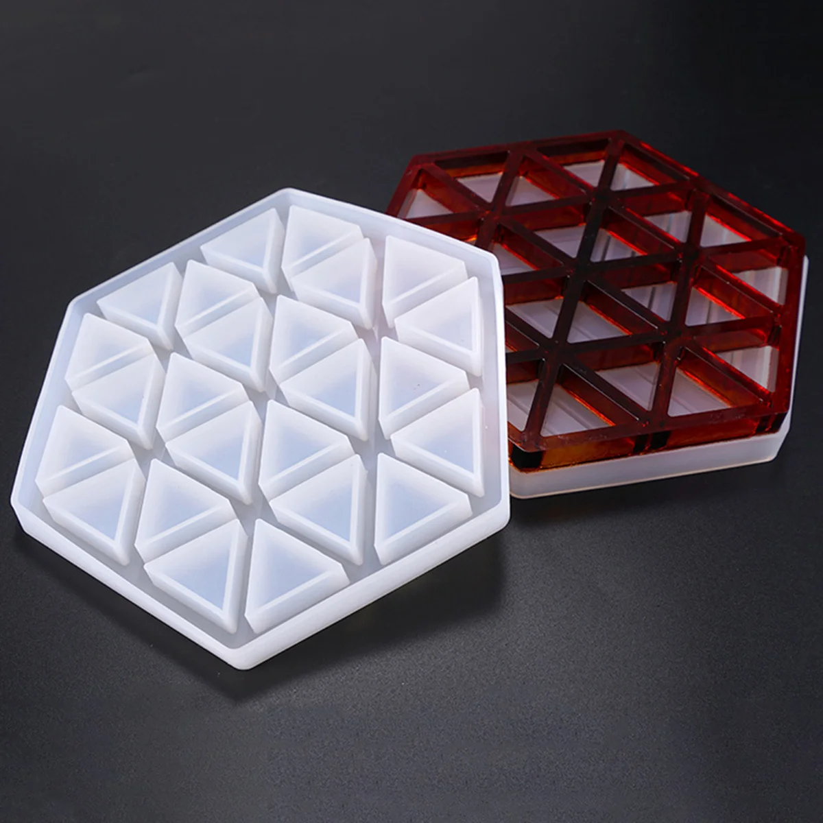

2pcs Silicone Hexagon Coaster Mold Baking Craft Crystal Epoxy Diy Pen Pot Tool Heat Resistant Non-Stick Easy Clean Toxic-Free