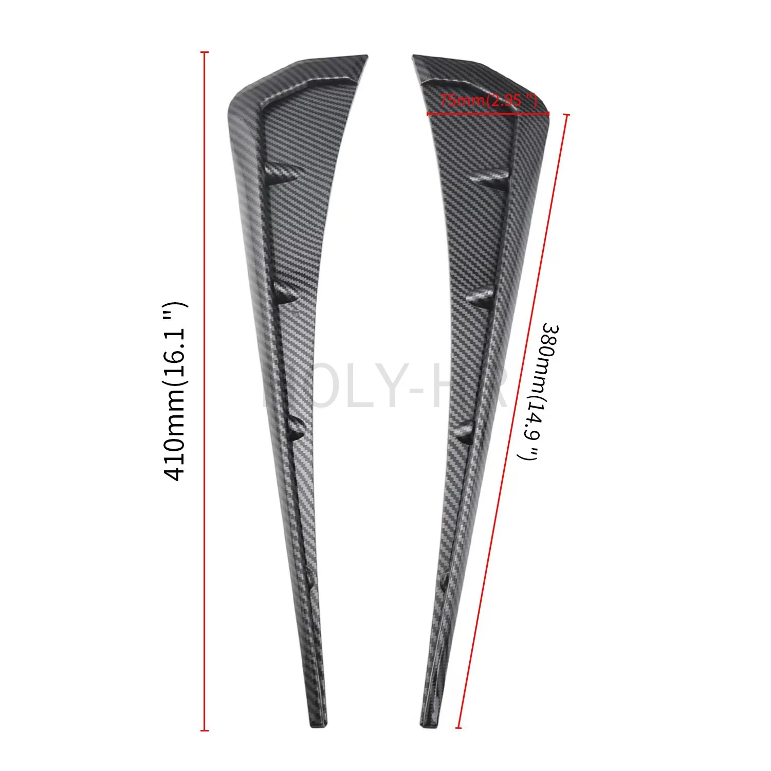 General Motors Side Fender Spoiler Blade Side Wing Vents Decorative Side Wing Stickers, Suitable for Honda Civic Exterior Parts