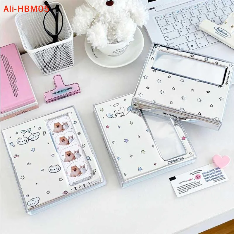 (HB05)Cartoon 4 Grid Idol Card Photo Booth Album For 40 Pcs 2x6 Inch Photo Strips Bookmark 20 Pcs 4x6 4R Photo Holder