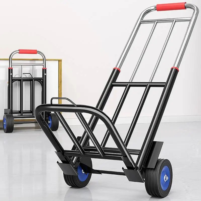 手引き貨物カート-スタッキング荷物ショッピングカート-野菜購入用小型手押しカート-重量物運搬用移動トラック