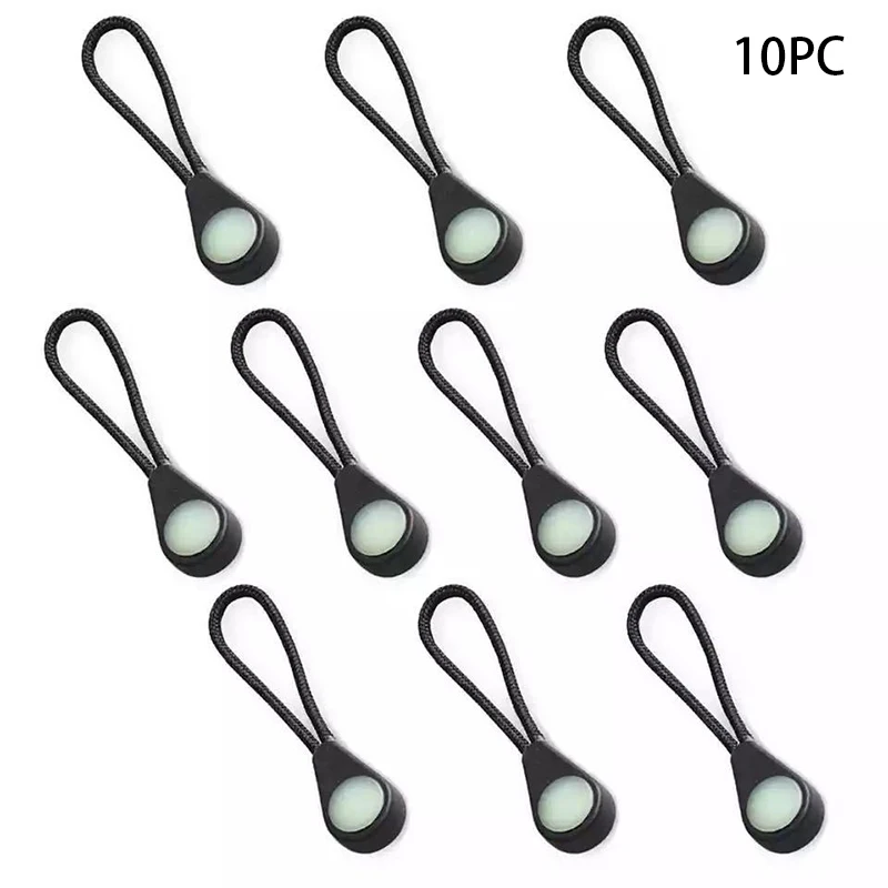 5/10Pcs Luminous Zipper Pullers Glow in the Dark Zipper Heads for Outdoor Camping Hiking Coat Tent Luggage Backpack Kit Marker