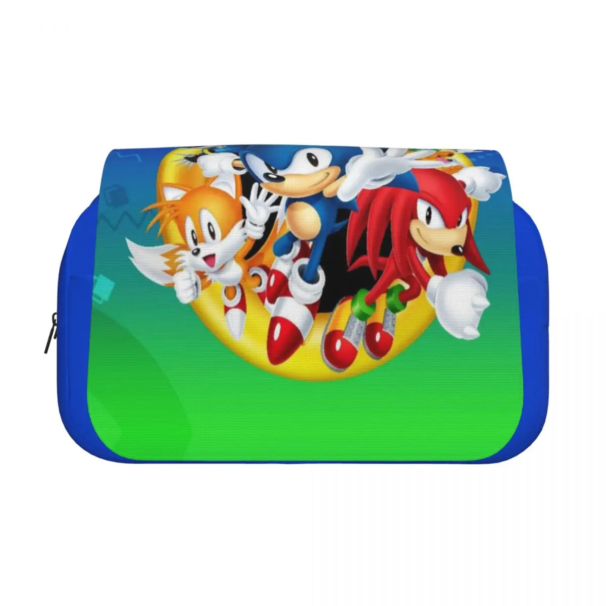 Double Clamshell Pen Case Shadow The Hedgehogs Cartoon Pencilcases Pen Holder for Girl Boy Bag School Supplies Gift Stationery