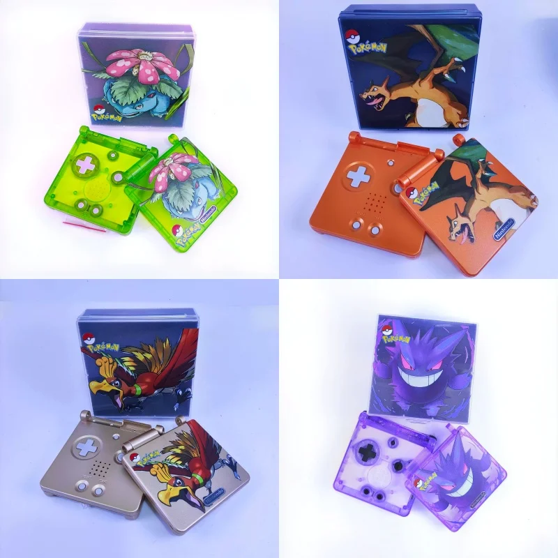 Image of Auf Lager: Game Boy Advance SP Farbige Ersatzgehäuse, GBA SP Bedrucktes DIY-Gehäuse, Kreatives Dopamin-Zubehör, Nur Gehäuse