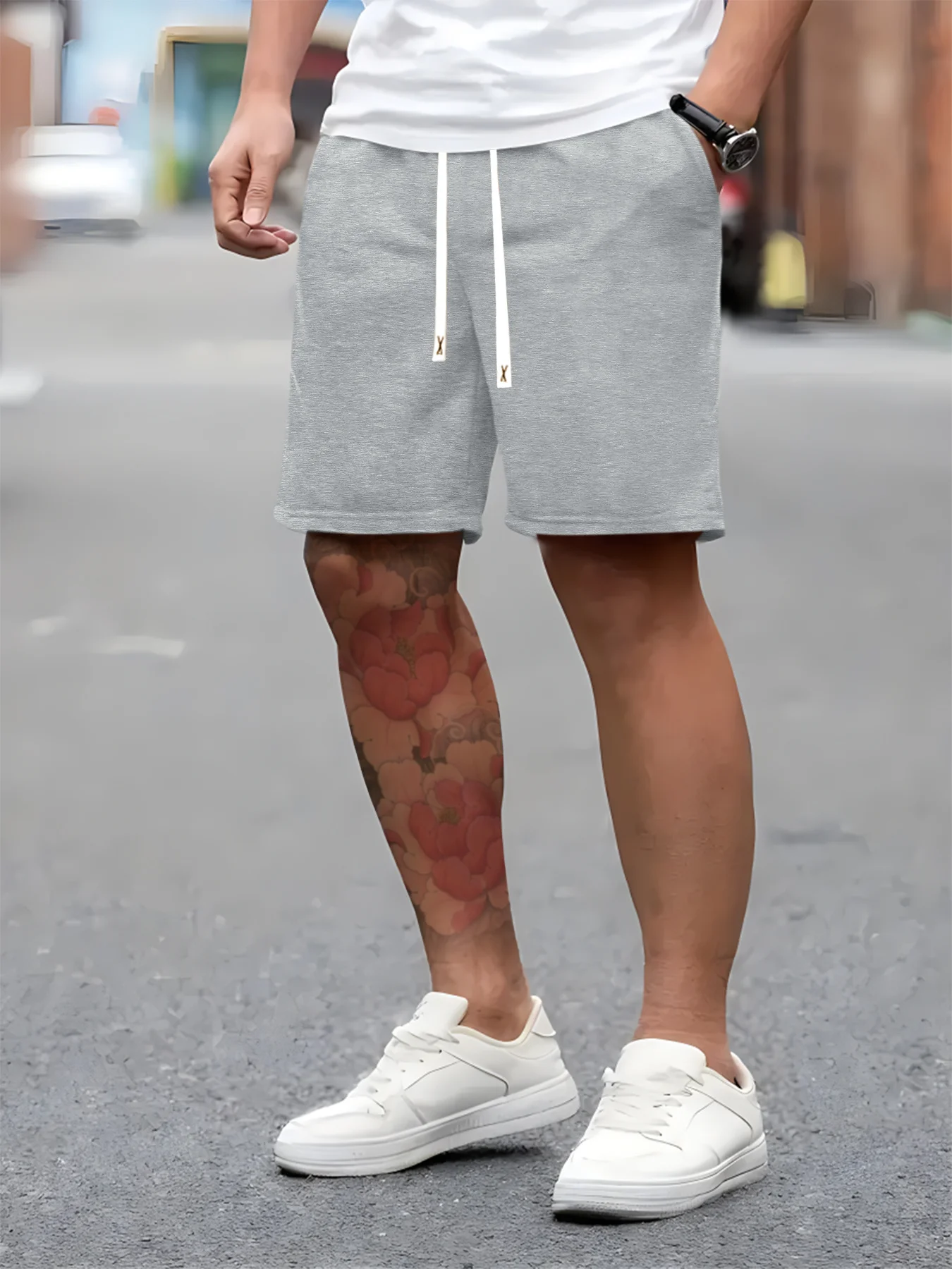 

Мужские модные шорты на шнурке, повседневные летние шорты с эластичной талией, свободного кроя, для уличного стиля летом