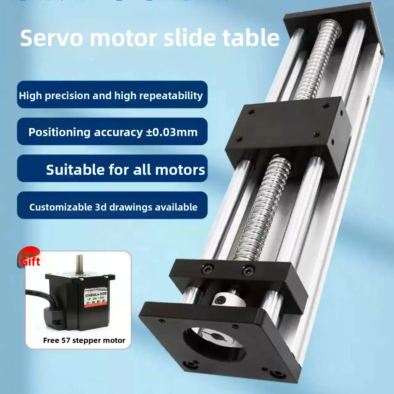 Sliding table module screw linear cross guide lifting worktable 57 stepper motor gantry electric