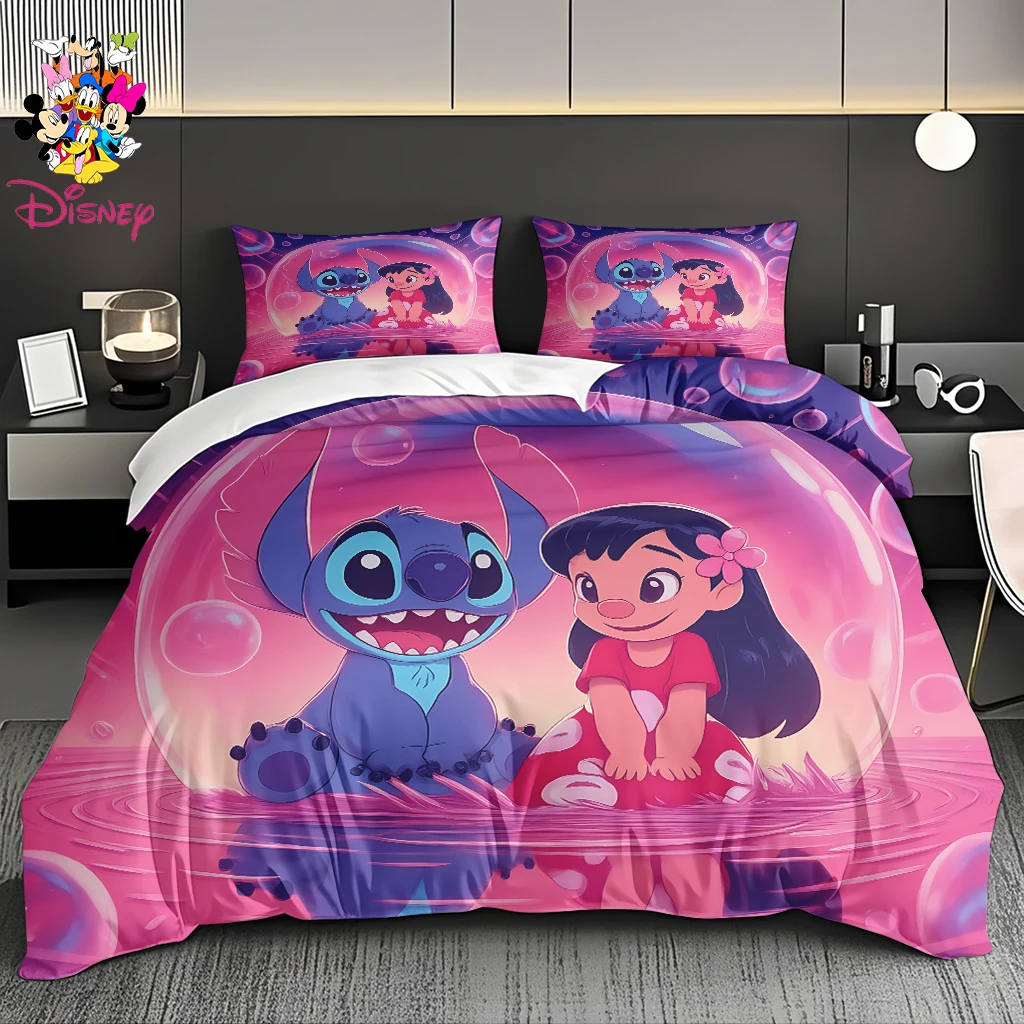 2/3pcs Disney Lilo & Stitch Duvet Cover Set Without Filler Soft & Comfortable Bed Sheet, Skin-Friendly & Breathable Bedding Set
