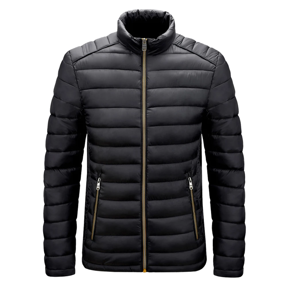 2025 Chaqueta acanalada de algodón ligera para hombre de otoño e invierno Casual juvenil listo para usar cuello alto comercio electrónico transfronterizo