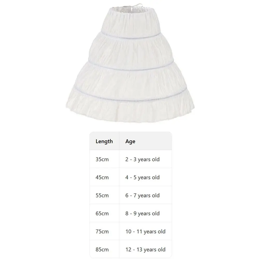 Fashion White Lace Children Skirt Petticoat 3 Hoops Steel Ring Flower Crinoline Adjustable Tutu Skirt Princess Skirt Kids Girls image 5