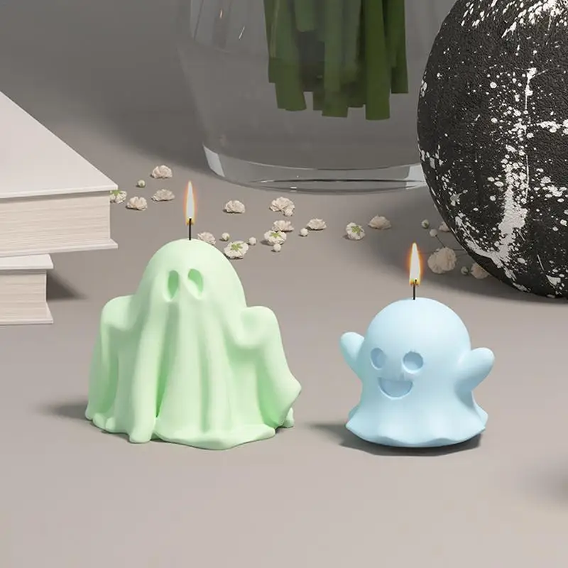 3D Candle Molds Halloween Ghost Gypsum Mold Silicone Resin Mold for Aromatherapy Candles Resin Casting Homemade Soap Wax Making