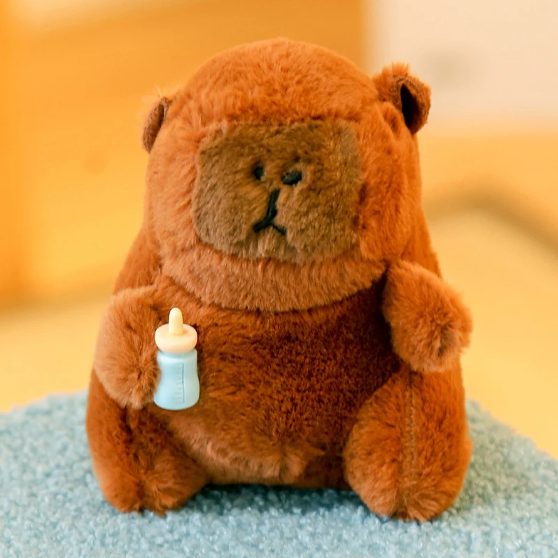 1Pcs Cartoon Plush Kapibala Doll Backpack Pendant Cute Capybara Keychain Bag Hanging Key Chain Creative Xmas New Year Gift