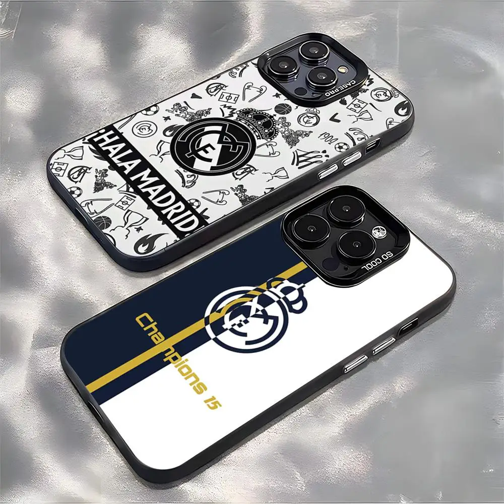 Capa de Celular Real Madrid FC para iPhone 17 Air 16 E 15 14 Plus 13 12 11 Pro Max Colorida Prata