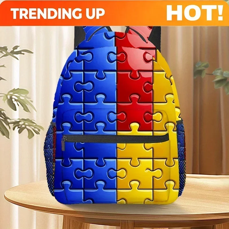 Custom Bag Autism Awareness Puzzle (7) Customization- Any Pattern Can Be Customized | Travel Backpack, Hiking Backpack, Computer