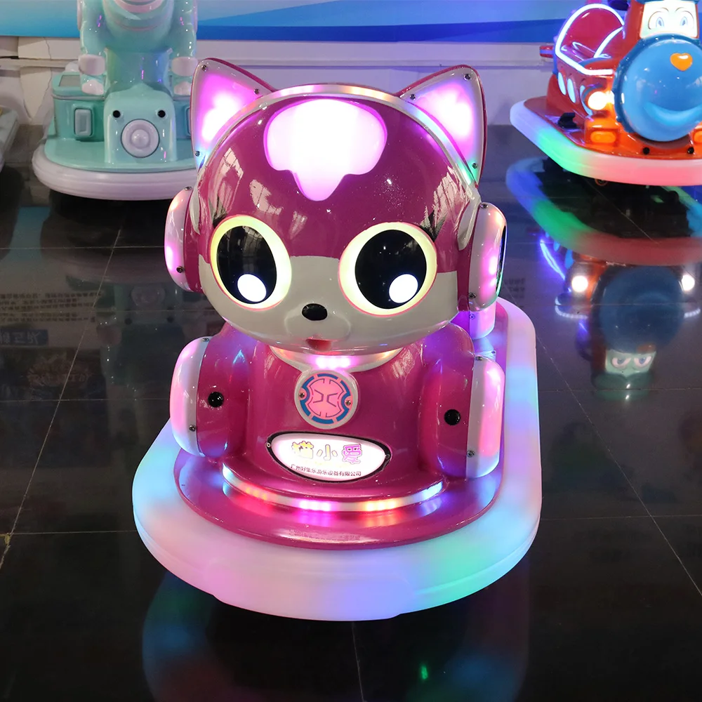 Amusement Park Naughty Cat Anti-Collsion Fiberglass Mini Kids Bumper Car Battery Powered Kids Dodgem Car