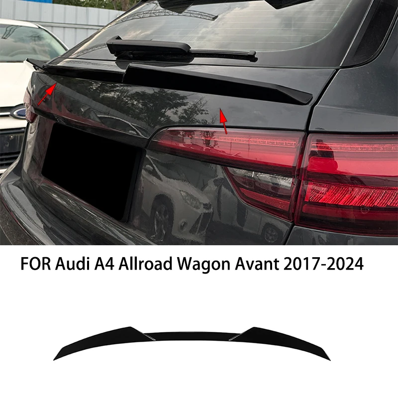 

CAR Accessories FIT For Audi A4 Allroad Wagon Avant 2017-2024 black carbon fibre Rear Door Tail Trunk Spoiler Wing Lip