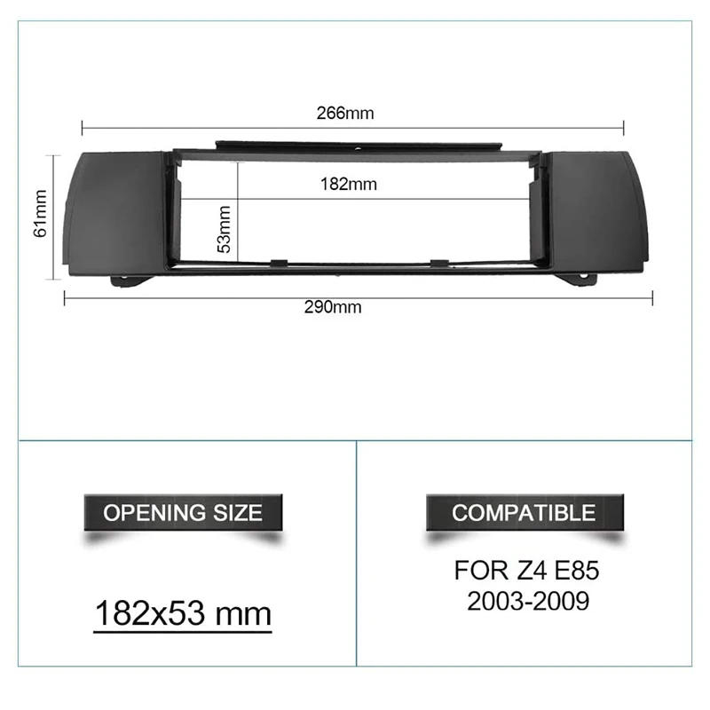 Car Radio Fascia Stereo Panel Plate For-BMW Z4 (E85) 2003-2009 Frame Dash Kit-A74F