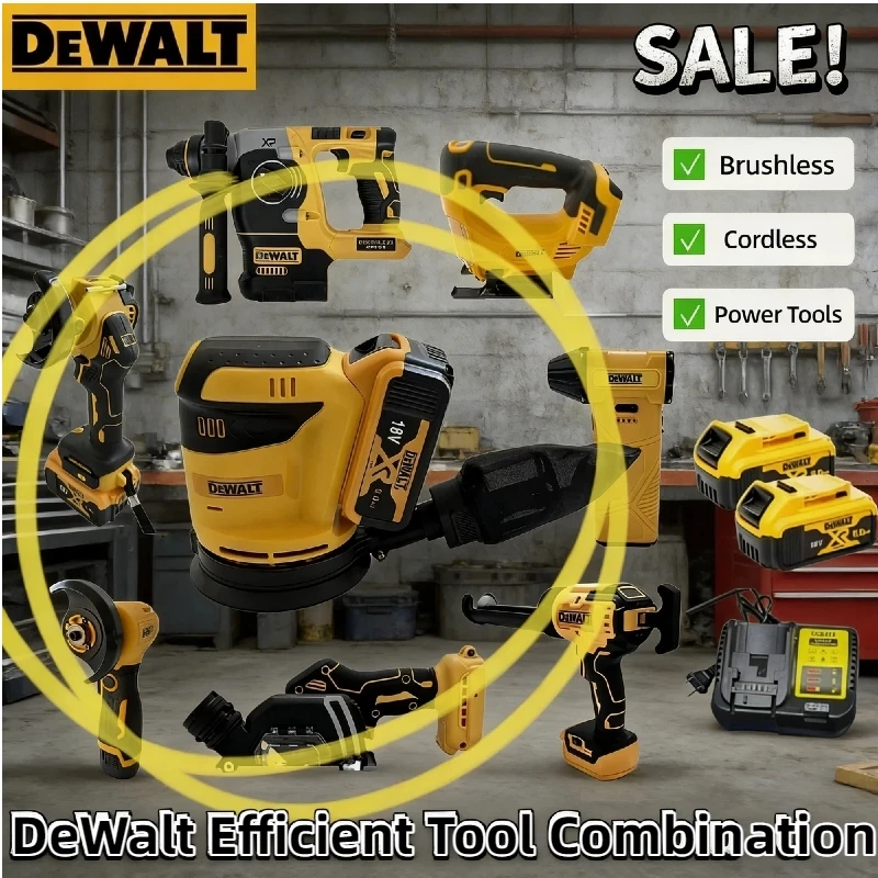 dewalt-セット-コードレスカッター、アングルグラインダー、ガラスシリコンガン、インフレーター、インパクトハンマーグリースガン-dewalt-バッテリー電動工具用