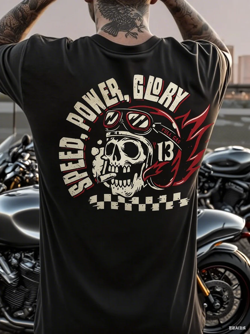 

Men's/Women's Motorcycle Quick Drying Breathable Motorcycle Wear Fashion Short Sleeved T-shirt Personalized 3D Printed T-shirt