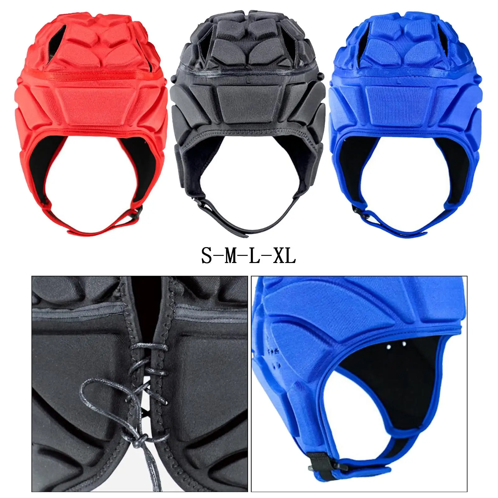 Lightweight Rugby with Soft And Adjustable, Padded, Compression, Melee Hat, Headgear for Football, Hockey, Lacr