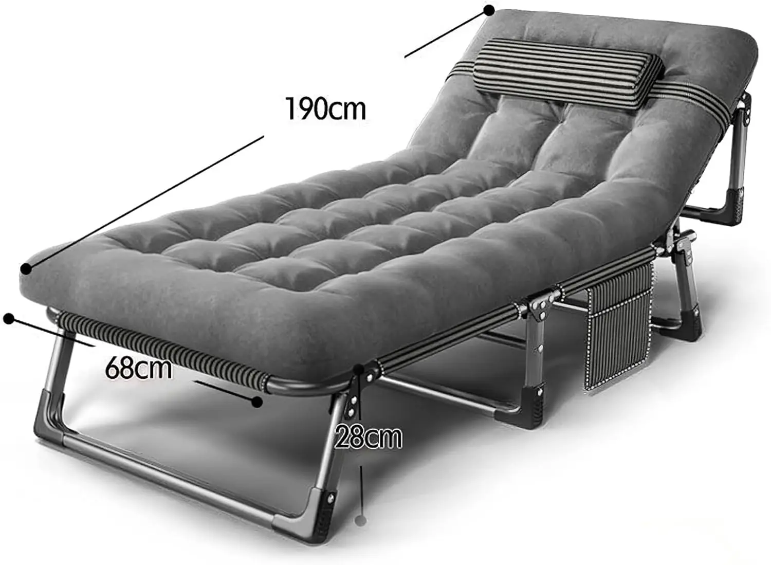Camping Cot for Adults, Heavy Duty 3-in-1 Bed for Guest Sleeping, Adjustable Double-Layer 1200D with Mattress & Carrying Bag for image 6