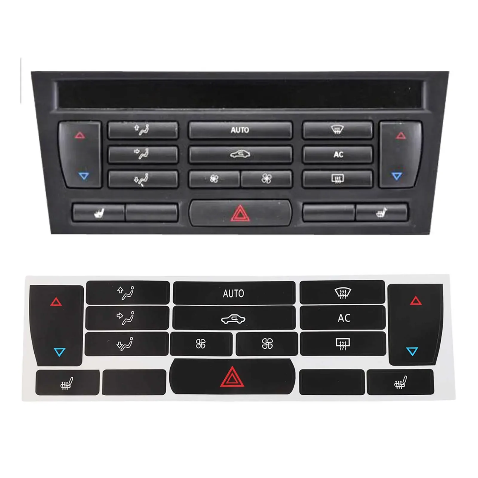 Button Restoration Climate Control Decals Push Button Type White Lettering Black Overlay Firm Application High Grade Material