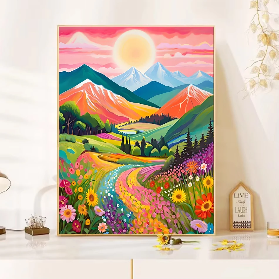 GATYZTORY-Kit de peinture à l\'huile par numéros, bricolage de paysage, peinture acrylique par numéros, art sur toile