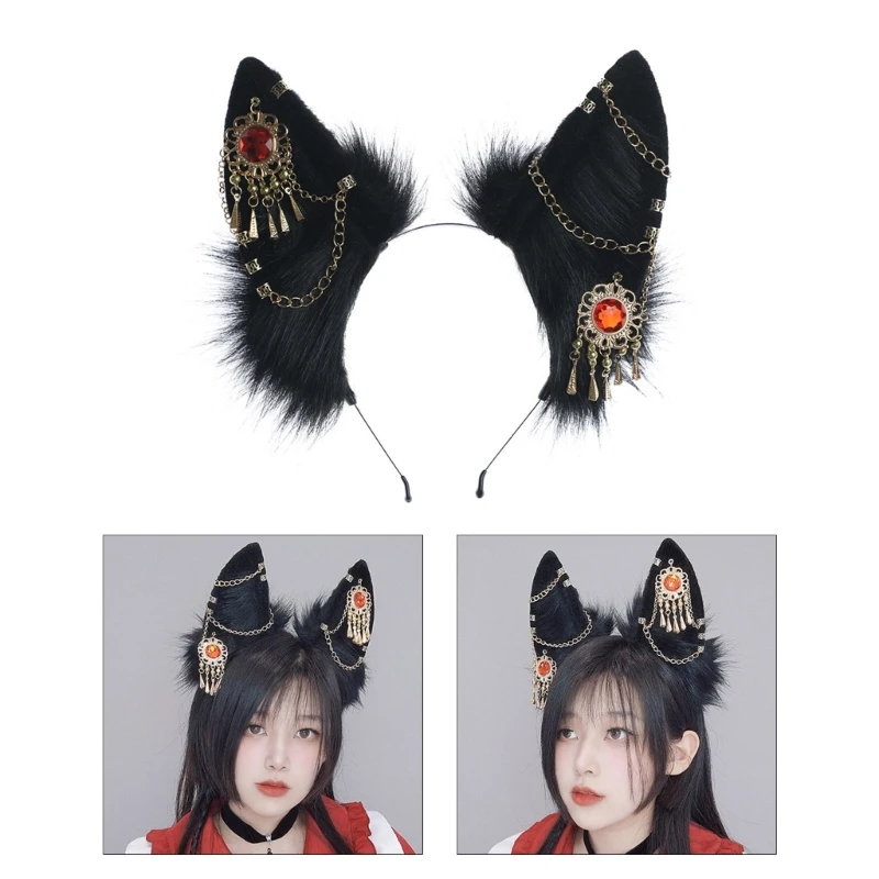 

Ethnic Headband Students Live Broadcast Hairband Wolf Ear Hair Hoop Halloween Dropshipping