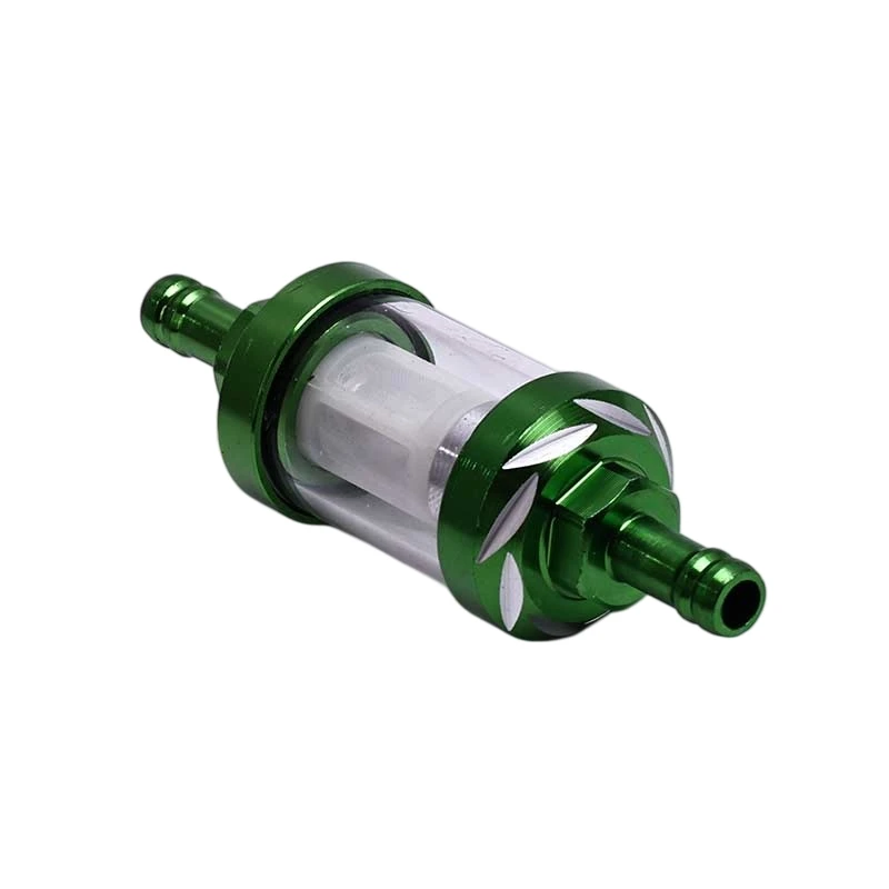 NEW 8mm Universal CNC Fuel Filter Aluminum Glass Washable Oil Filter For motorcycle Replacement parts