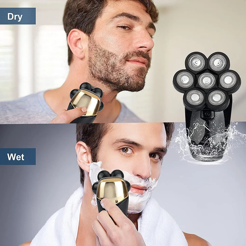 【HIGH GRADE】7D Electric Razor For Men, 5 In 1 Head Shavers For Bald Men, Electric Rotary Shaver Waterproof Grooming Kit Cordless