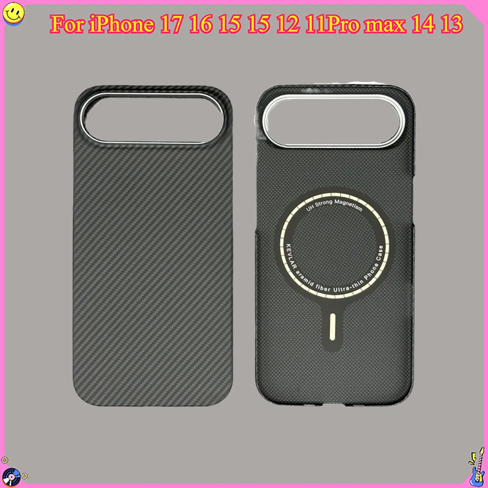 

Действительно чехол из углеродного волокна для телефона IPhone 17 Air 16 pro Max, ультратонкий легкий чехол из арамидного волокна для IPhone 17/16 Pro Carbon Cover